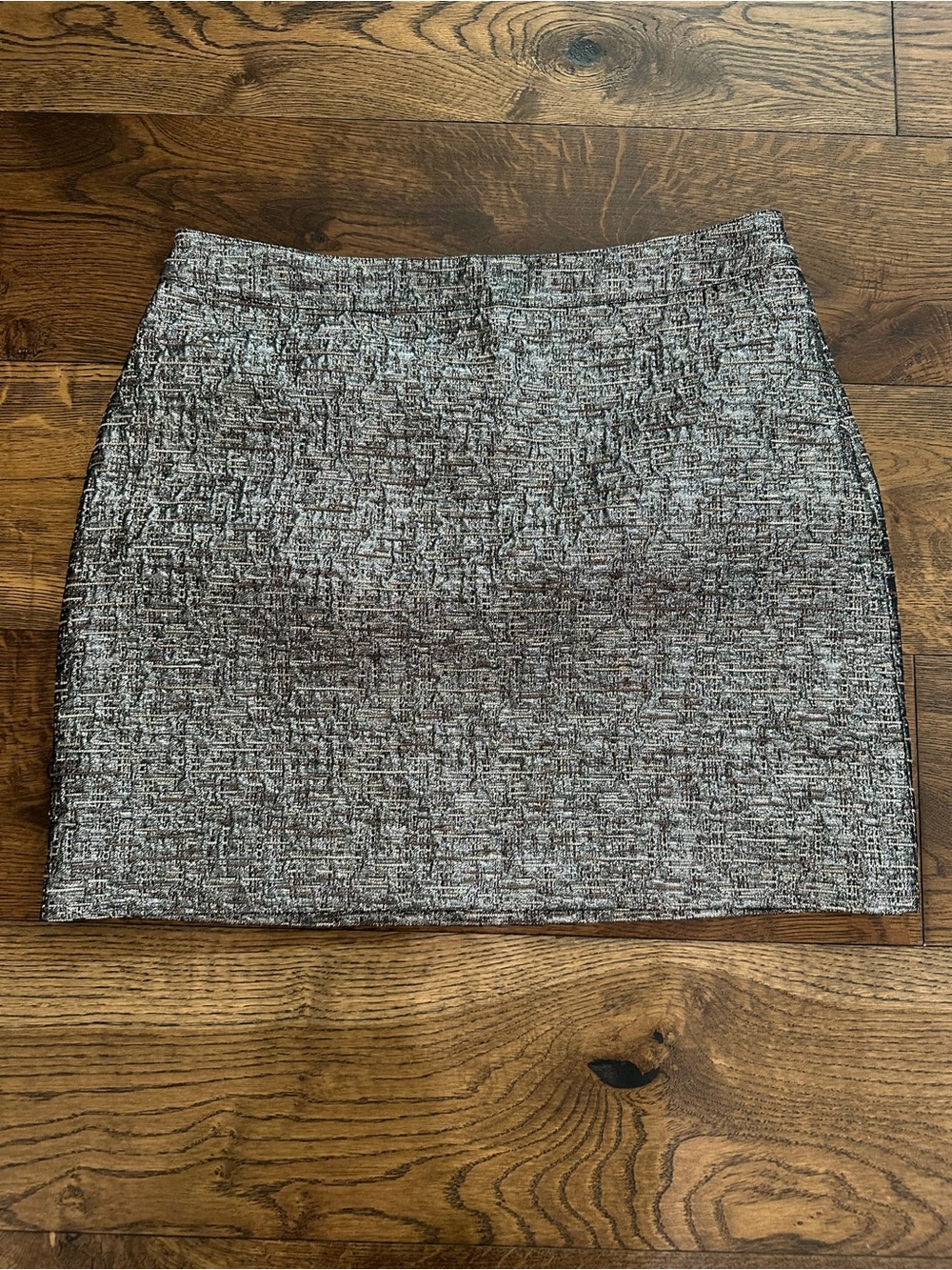 Banana Republic Gray/Silver Metallic Tweed Mini Skirt
